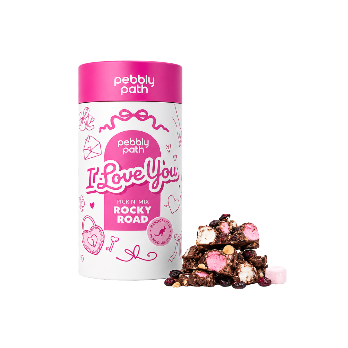Pebbly Path I Love You Pick n Mix Rocky Road Cylinder
