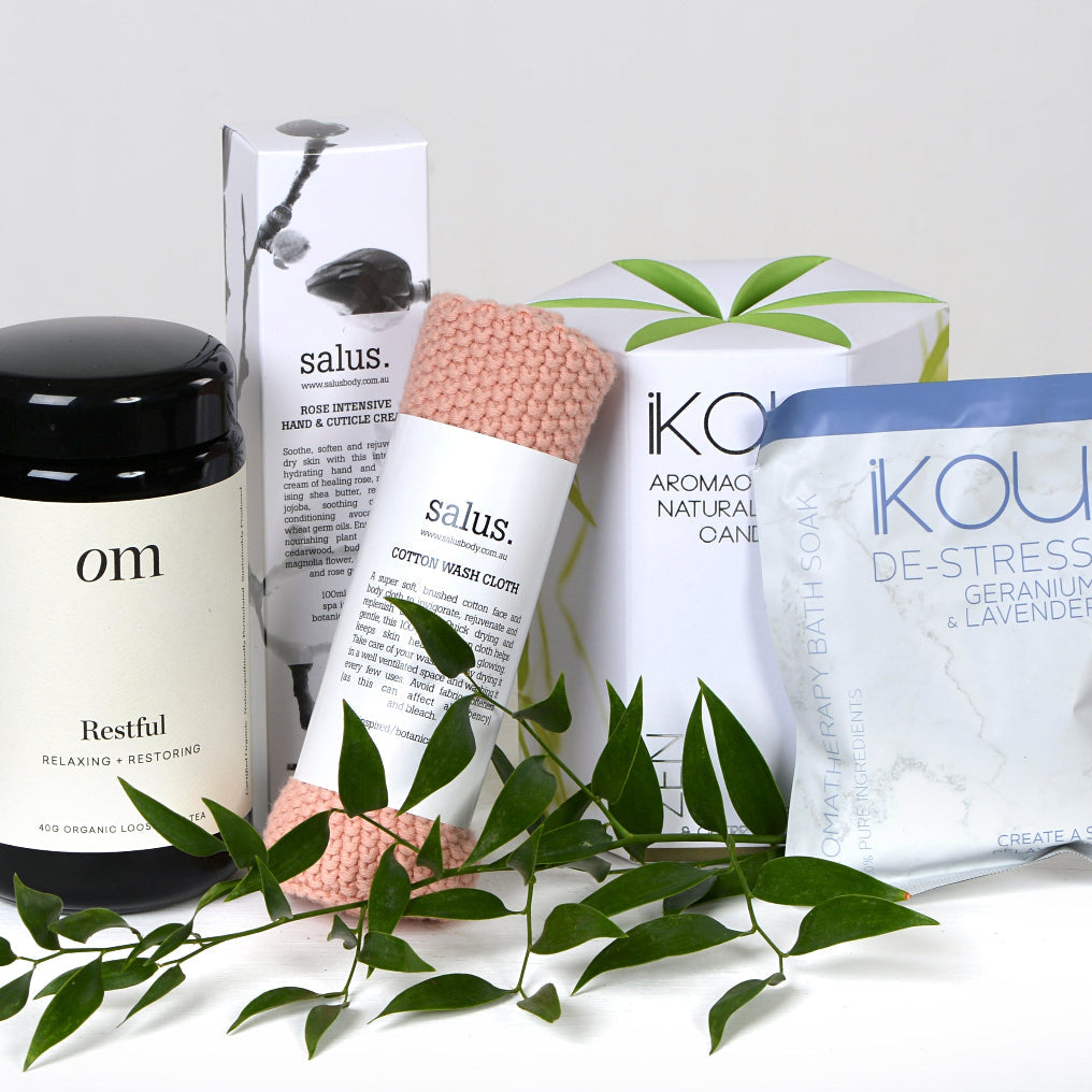 Ikou and Selfcare gfts curated selection to send with flowers